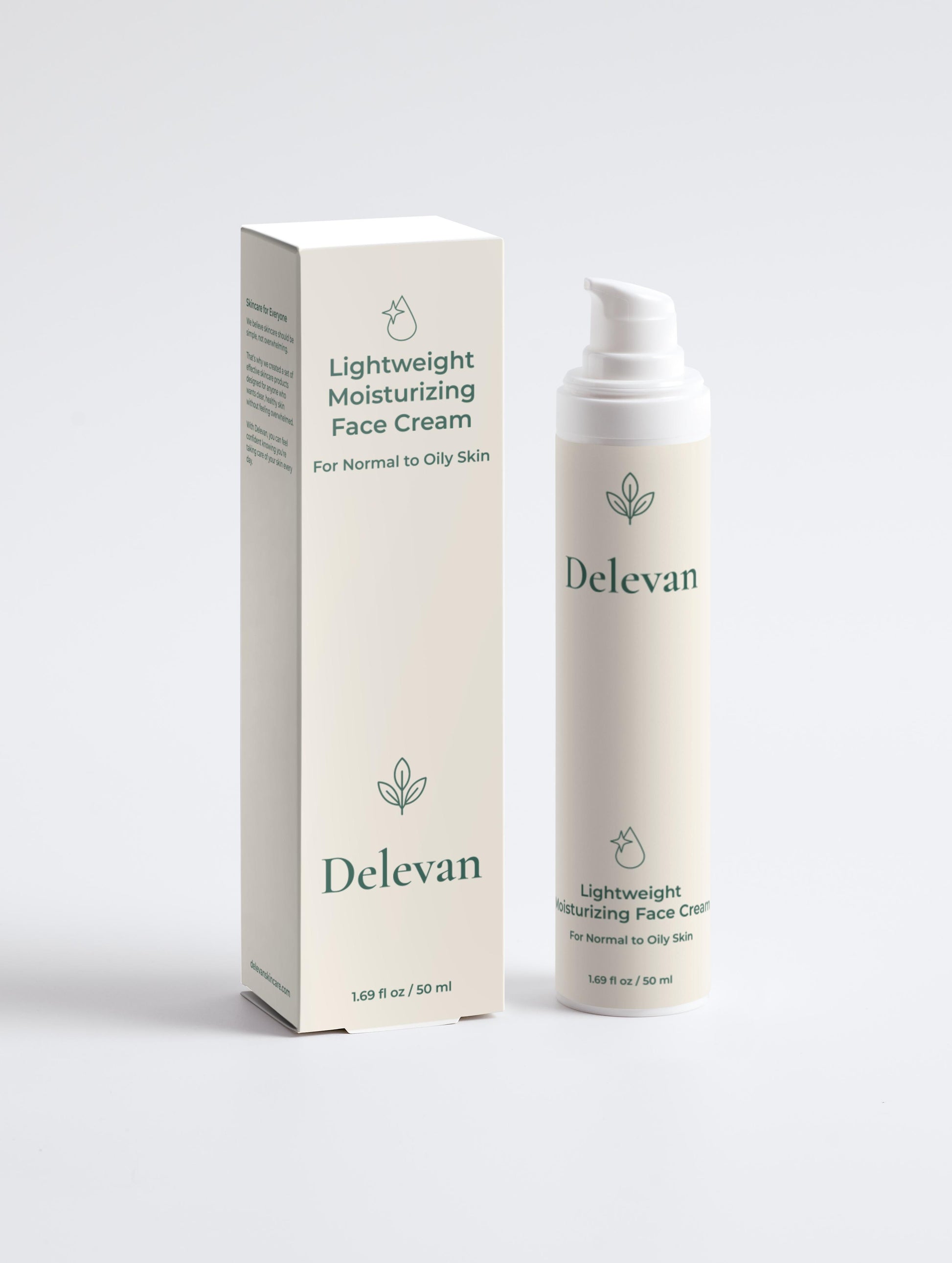Delevan Lightweight Moisturizing Face Cream with packaging on a white background